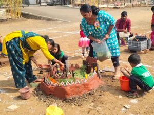 Students enjoyed building forts