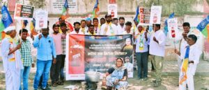 Deprived man sets fire to stove in front of district office