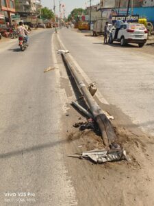 Ornamental' electric pole in Dhad invites accidents
