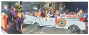 Babasaheb-Mata Ramai scene recreated in a Rolls Royal vehicle