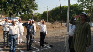 Flag hoisting at the Red Cross office