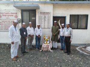 Flag hoisting at the Red Cross office