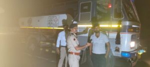 Checking for drunk drivers on Samruddhi Highway