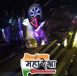 Car overturned while fleeing after hitting bike
