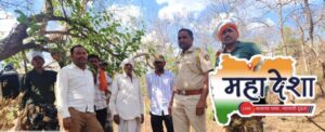 Illegal felling of teak trees without permission near Ghatbori forest area