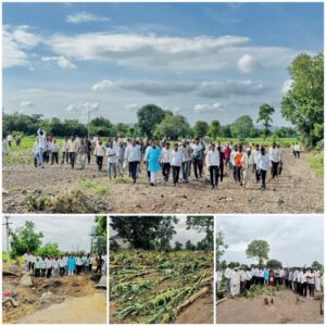 Ravikant Tupkar visits flood-affected farmers' fields; reprimands revenue officials.