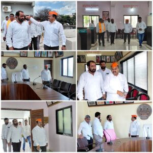 MLA Nitin Deshmukh pays a goodwill visit to the Buldhana Agricultural Produce Market Committee.