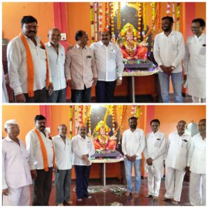 Shiv Sena District Chief Jalindar Budhwat showered with affection.