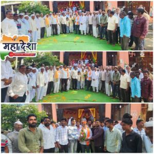 Shiv Sena District Chief Jalindar Budhwat showered with affection.