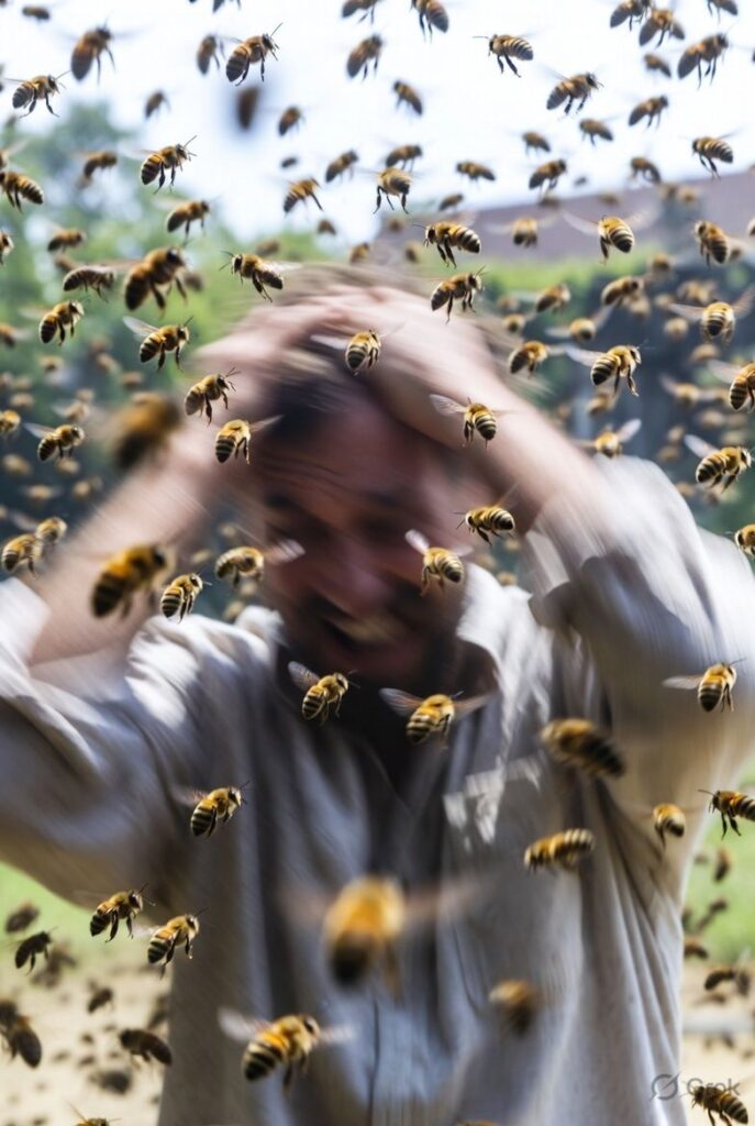 Bee attack; Father and son injured