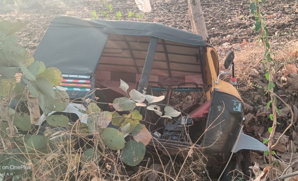 मोकाट डुक्कर आडवे आल्याने ऑटो उलटून मजूर दगावला, तर काही जण जखमी झाले. 