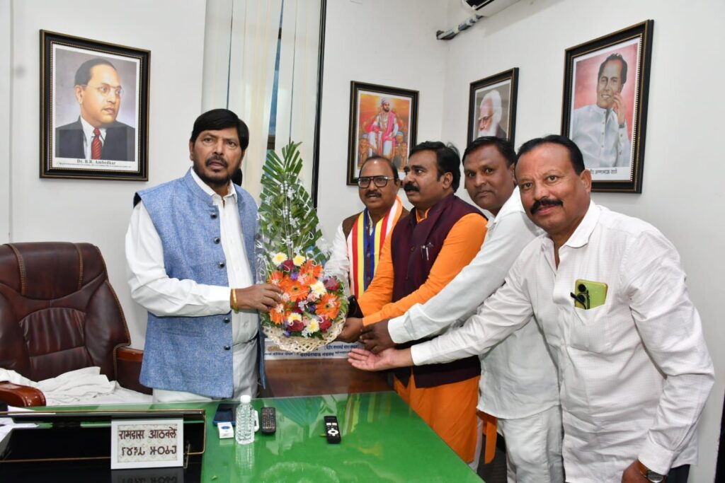 Union Minister Ramdas Athawale felicitated for being nominated to Rajya Sabha for the third time