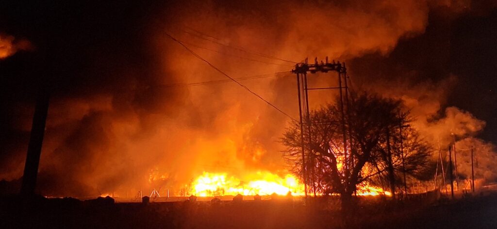 Water pipeline pipes worth crores burnt