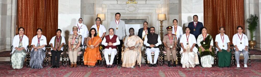 Ujjwala Soyam of Chandrapur honored with the National Florence Nightingale Award.