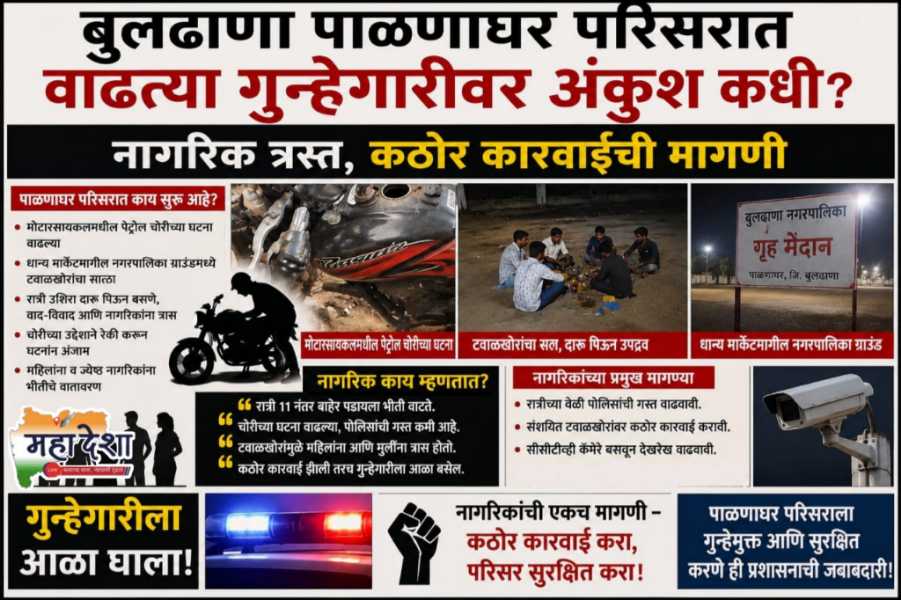 When will the rising crime rate in the Buldhana Palnaghar area be brought under control.