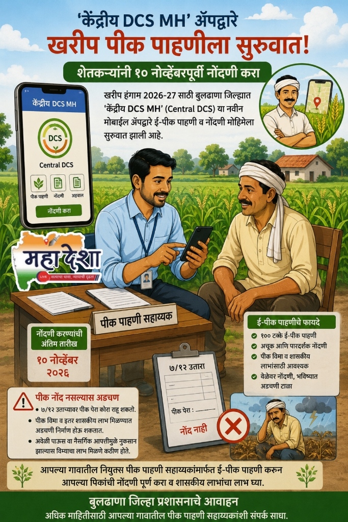 Speed ​​of Kharif crop harvesting through 'Central DCS MH' app in Buldhana district